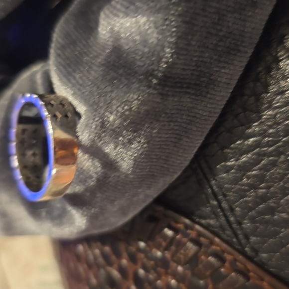 925 Sterling Silver Ring with Square blue Topaz Gemstone - Picture 2 of 2